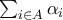 \sum_{i \in A} \alpha_i