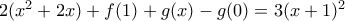  2(x^2+2x)+f(1)+g(x)-g(0) = 3(x+1)^{2} 