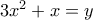 3x^{2}+x=y