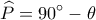 \displaystyle \widehat P = 90^\circ - \theta \displaystyle \widehat P = 90^\circ - \theta