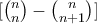 [ \binom{n}{n} -\binom{n}{n+1} ]