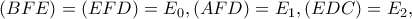 (BFE)=(EFD)=E_{0},(AFD)=E_{1},(EDC)=E_{2},