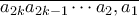 \overline{a_{2k}a_{2k-1} \cdots a_2,a_1}