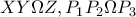 XY\Omega Z,P_{1}P_{2}\Omega P_{3}