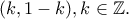 (k,1-k),k\in\mathbb{Z}.