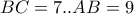 BC=7..AB=9