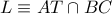 \displaystyle{ 
L \equiv AT \cap BC 
}