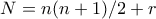 N = n(n+1)/2 + r N = n(n+1)/2 + r