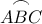\stackrel{\textstyle\frown}{ABC}