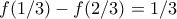 f(1/3) - f(2/3) = 1/3