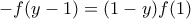 -f(y-1)=(1-y)f(1)