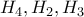 H_4, H_2, H_3