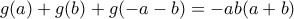 g(a)+g(b)+g(-a-b)=-ab(a+b)