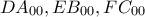 DA_{00},EB_{00},FC_{00}