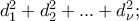 d_1^2  + d_2^2  + ... + d_\nu ^2 ;