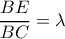 \dfrac{BE}{BC}=\lambda 