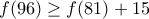 f(96)\geq f(81)+15