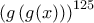 \displaystyle{{\left( {g\left( {g(x)} \right)} \right)^{125}}}