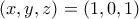 (x,y,z)=(1,0,1)