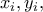\displaystyle{{x_i},{y_i},}