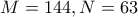 M=144, N=63