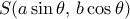 S(a\sin \theta,\, b\cos \theta )