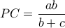PC=\dfrac{ab}{b+c}
