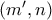(m',n)