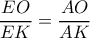 \dfrac{EO}{EK}=\dfrac{AO}{AK}