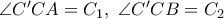 \angle C'CA = C_1,\ \angle C'CB = C_2