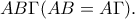 AB\Gamma (AB=A\Gamma).