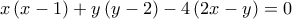 x\left( {x - 1} \right) + y\left( {y - 2} \right) - 4\left( {2x - y} \right) = 0