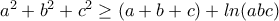 a^2+b^2+c^2 \geq (a+b+c)+ln(abc)
