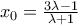 x_0 = \frac{3\lambda - 1}{\lambda + 1}