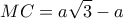  \displaystyle MC=a\sqrt{3}-a