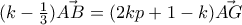 (k-\frac{1}{3})\vec{AB}=(2kp+1-k)\vec{AG}