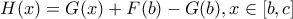 H(x)=G(x)+F(b)-G(b),x\in [b,c]