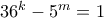 36^k-5^m=1