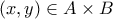 (x,y) \in A \times B