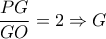 \dfrac{PG}{GO}=2\Rightarrow G