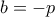 b=-p