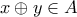 x\oplus y \in A