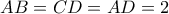 AB=CD=AD=2