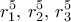 \displaystyle{r_1^5, \, r_2^5, \, r_3^5