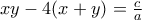 xy-4(x+y)=\frac{c}{a}