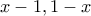 x-1, 1-x