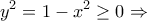 \displaystyle{y^2 =1-x^2 \geq 0\Rightarrow}