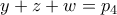 y+z+w=p_4