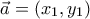 \vec{a}=(x_{1},y_{1})