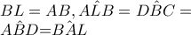 BL=AB,\hat{ALB}=\hat{DBC}=

\hat{ABD}=\hat{BAL}